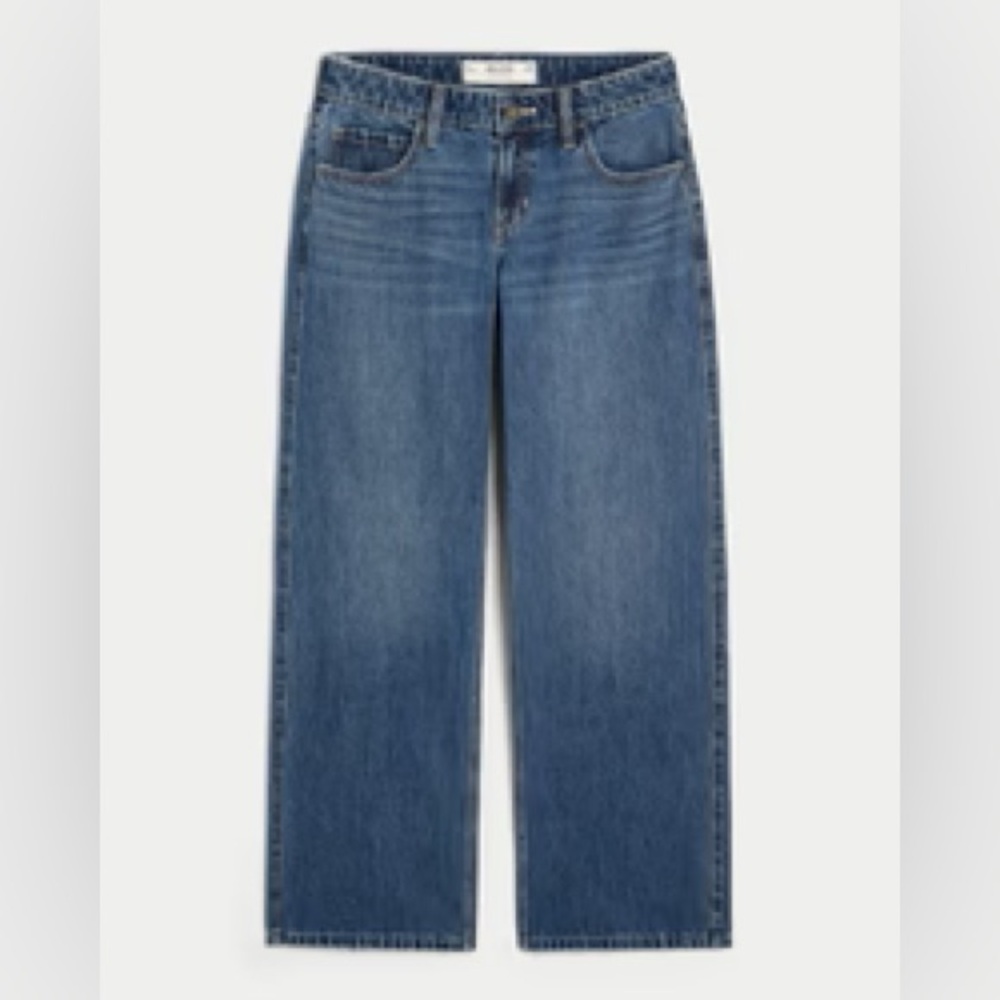 Hollister Low-Rise Dark Wash Baggy Jeans - SIZE 12 LONG
